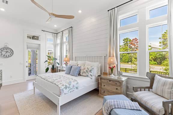 Main-level King suite offering privacy, comfort, and a serene retreat.